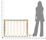 Esmée arany design konzolasztal tükrös asztallappal 120 cm Konzolasztal Mauro Ferretti