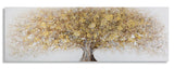 Kézzel Festett Modern Falikép – Arany Fa Motívummal, Vászonkép 180×60 cm Falikép Mauro Ferretti