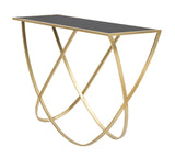Arany design konzolasztal fekete üveglappal 120 cm Konzolasztal Mauro Ferretti
