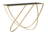 Arany design konzolasztal fekete üveglappal 120 cm Konzolasztal Mauro Ferretti