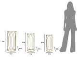 Tris fém arany színű modern lerakóasztal 3 db szett Modern lerakóasztal Mauro Ferretti