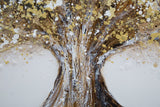 Kézzel Festett Modern Falikép – Arany Fa Motívummal, Vászonkép 180×60 cm Falikép Mauro Ferretti