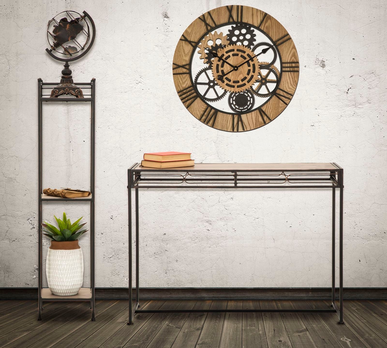 MINIMAL loft konzolasztal fekete barna Konzolasztal Mauro Ferretti