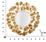 Glamour arany keretes kerek fali tükör 81 cm Leaves Fali tükör Mauro Ferretti