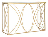 Arany színű design konzolasztal tükrös üveglappal 120 cm Konzolasztal Mauro Ferretti