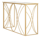 Arany színű design konzolasztal tükrös üveglappal 120 cm Konzolasztal Mauro Ferretti
