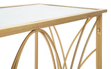 Arany színű design konzolasztal tükrös üveglappal 120 cm Konzolasztal Mauro Ferretti