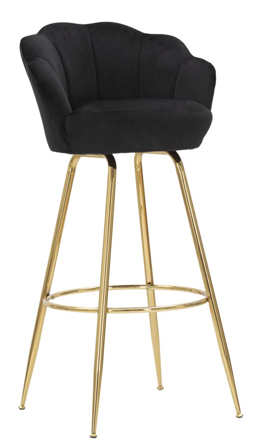 Vienna fekete bársony modern bárszék aranyszínű lábakkal Bárszék Mauro Ferretti