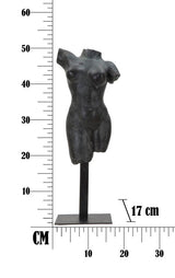 Antik fekete női torzó szobor talapzaton 50 cm Dekorációs figura Mauro Ferretti