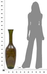 Zöld újrahasznosított üveg magas padló váza Jarron 30 x 100 cm