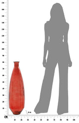 Piros újrahasznosított üveg magas padló váza Jarron Ø 26X80 cm