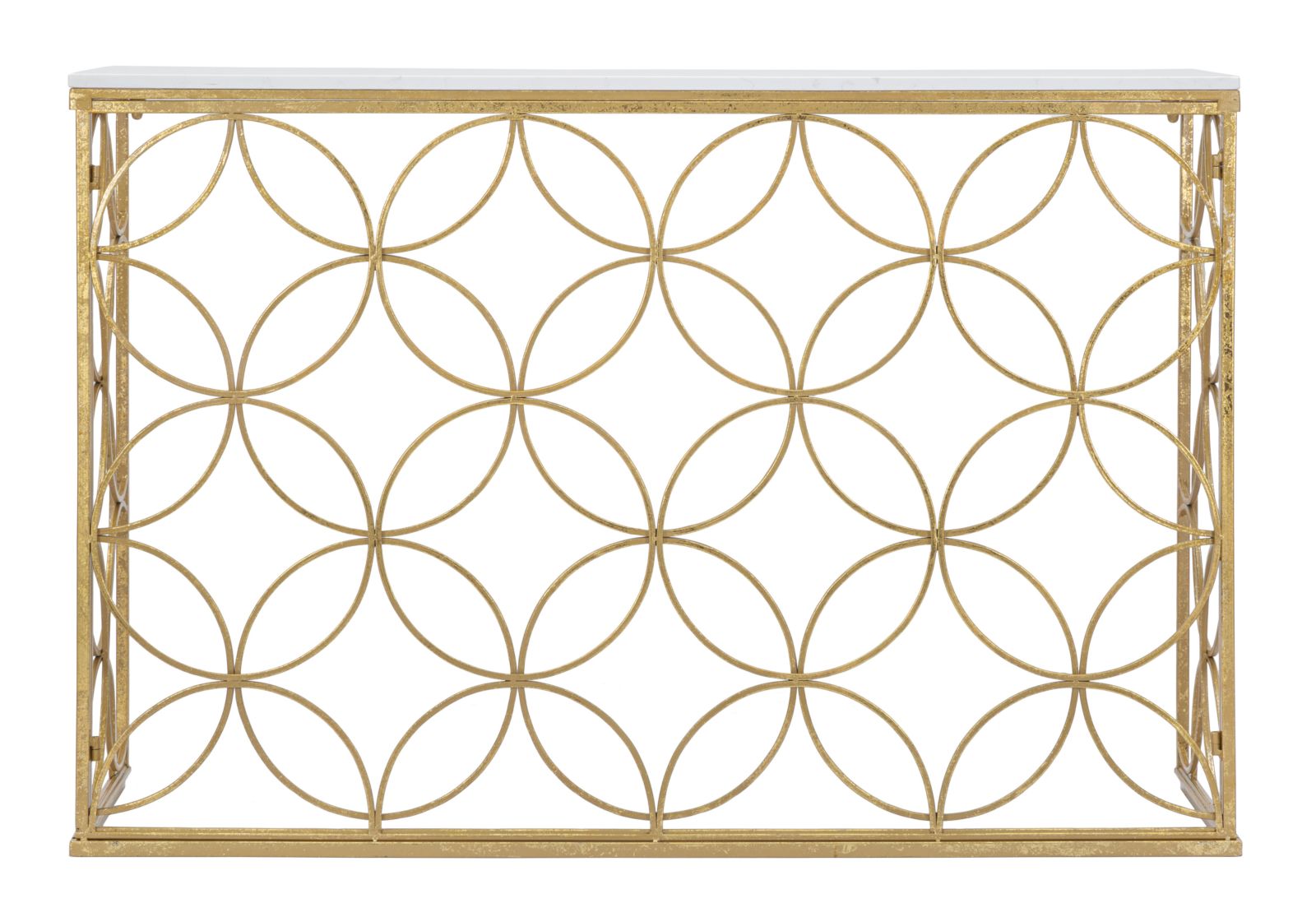 Anaïs arany színű design konzolasztal márvány lappal Konzolasztal Mauro Ferretti