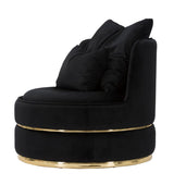 Maëlle modern fekete design fotel arany dekorral Fotel Mauro Ferretti