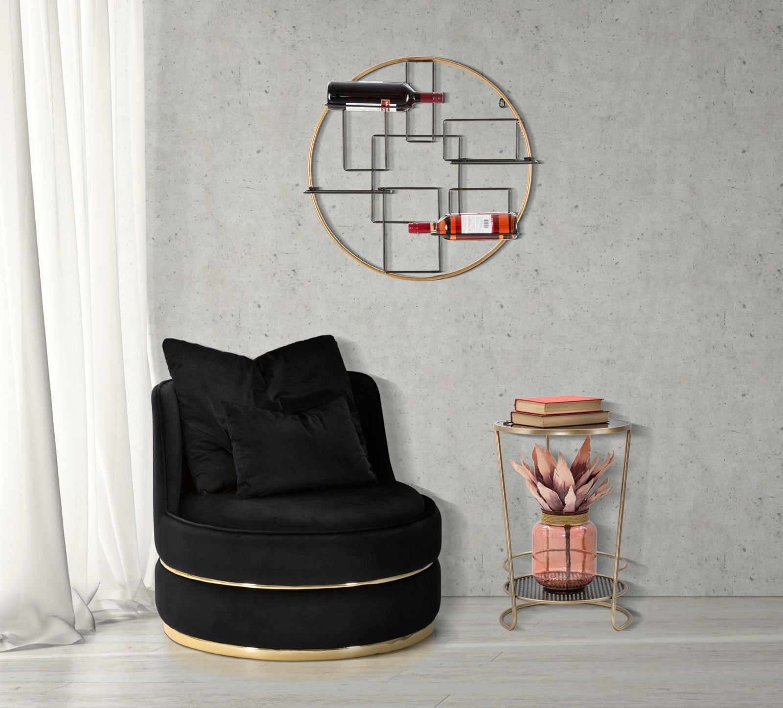 Maëlle modern fekete design fotel arany dekorral Fotel Mauro Ferretti