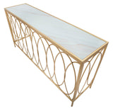 Lilou arany színű design konzolasztal 160 cm Konzolasztal Mauro Ferretti