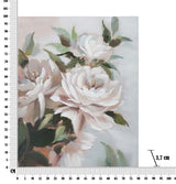 Virágos Falikép Zöld Levelekkel – Elegáns Fehér Vászonkép 80×100 cm Falikép Mauro Ferretti