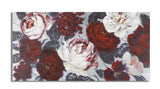 Sötét Hátteres Virágos Falikép – Vörös és Fehér Peóniák, Vászonkép 120×60 cm Falikép Mauro Ferretti