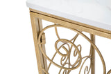 SPIRAL arany színű design konzolasztal márvány lappal Konzolasztal Mauro Ferretti