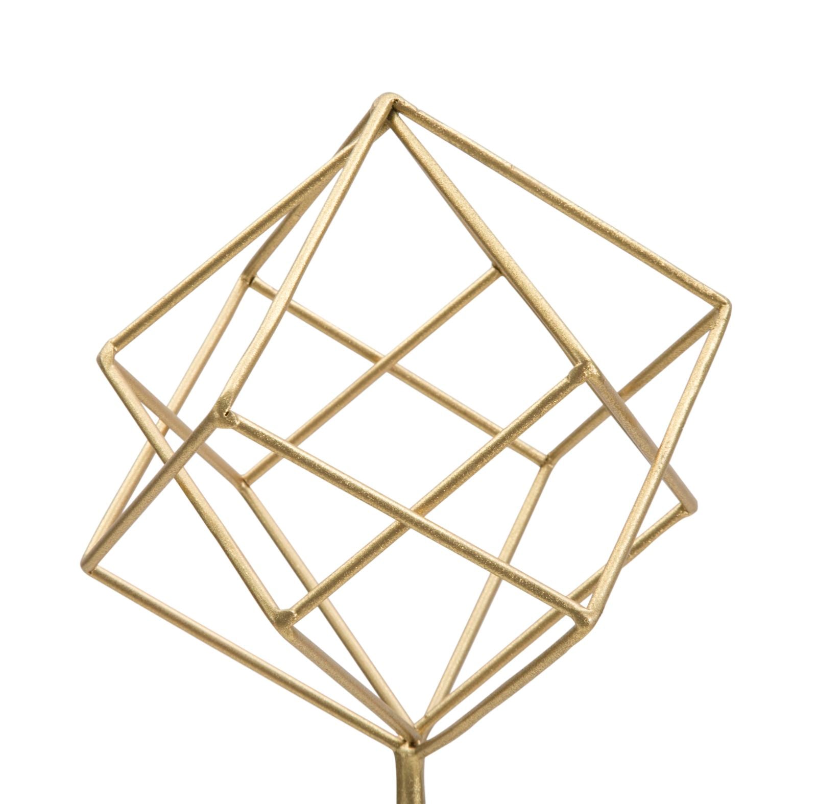 Geometrikus arany kocka dekoráció márvány talppal 16X18X52,5 cm Dekorációs figura Mauro Ferretti