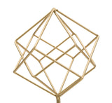 Geometrikus arany kocka dekoráció márvány talppa 16X18X41,5 cm Dekorációs figura Mauro Ferretti