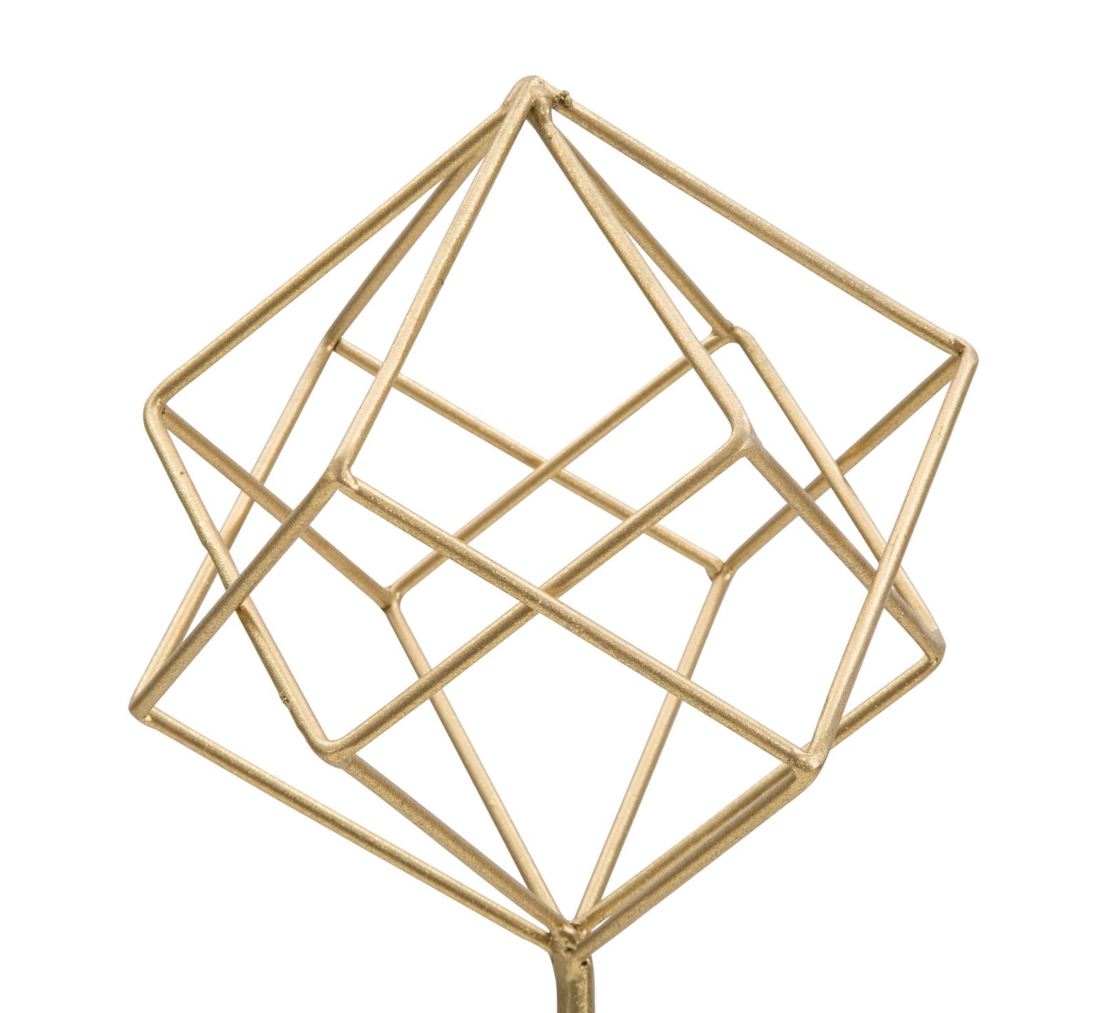 Geometrikus arany kocka dekoráció márvány talppa 16X18X41,5 cm Dekorációs figura Mauro Ferretti