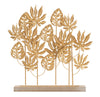 Arany monstera levél dekoráció fa talppal 56X10X57,5 cm Dekorációs figura Mauro Ferretti