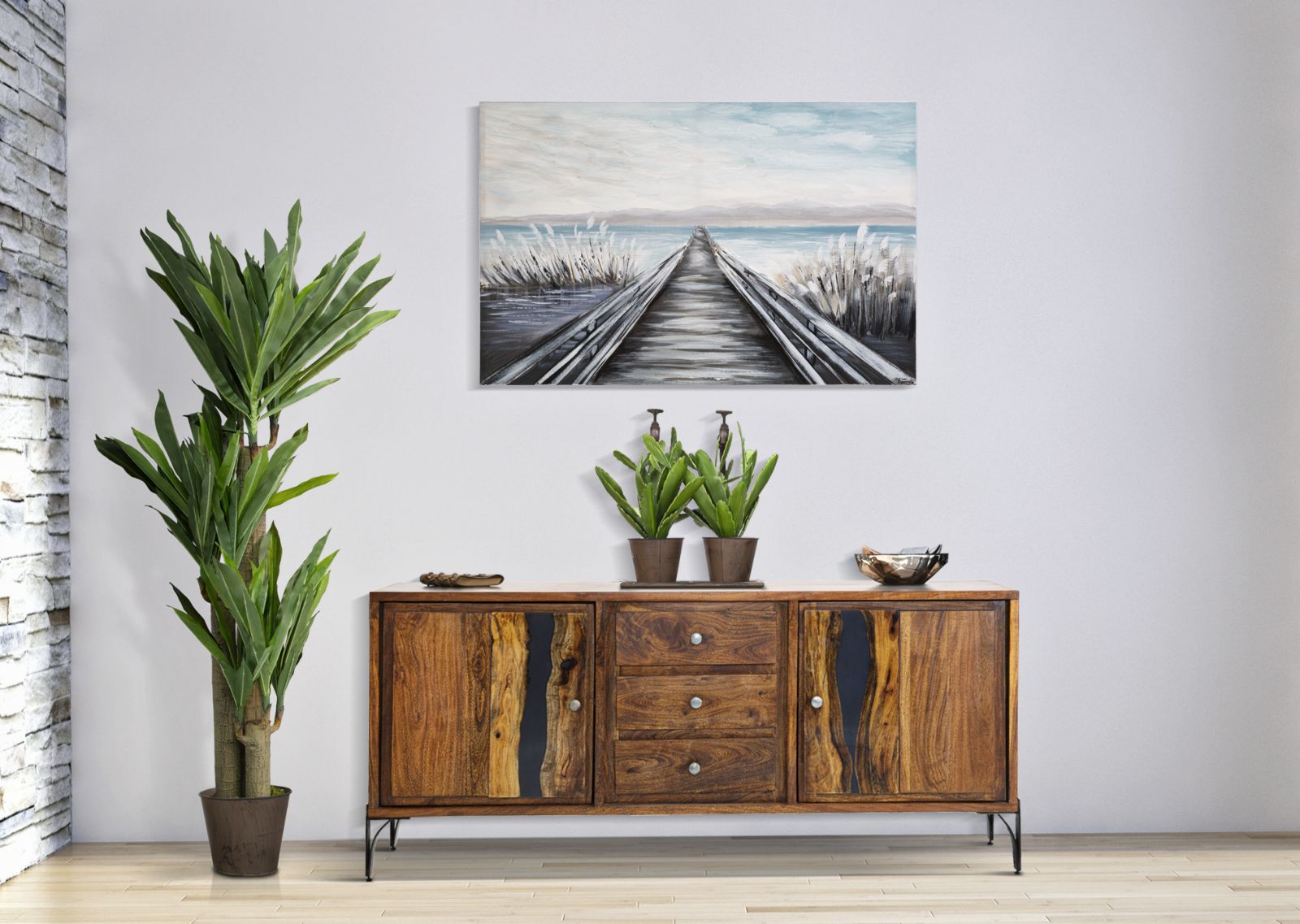 Tengerparti Stég Falikép – Modern Vászonkép 120×80 cm Falikép Mauro Ferretti
