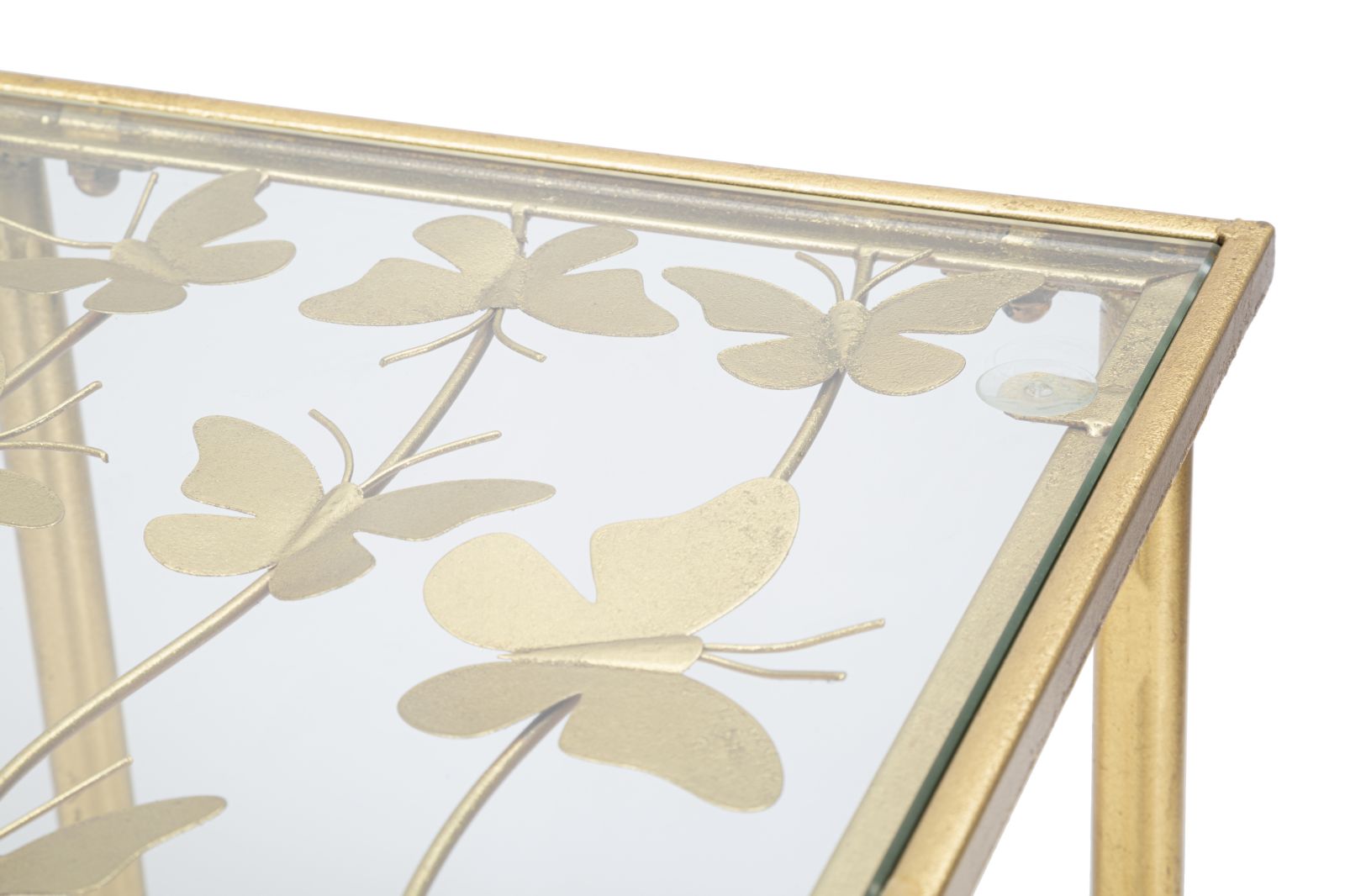 Papillon arany színű design konzolasztal pillangós dekorral Konzolasztal Mauro Ferretti