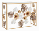 Design arany konzolasztal virágos 113X40X80 cm tükrös Konzolasztal Mauro Ferretti