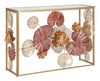 Design arany színes virágos konzolasztal 114X41,5X80 cm tükrös Konzolasztal Mauro Ferretti