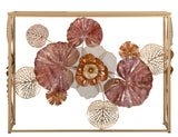 Design arany színes virágos konzolasztal 114X41,5X80 cm tükrös Konzolasztal Mauro Ferretti