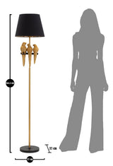 Arany állólámpa papagáj fekete burával 164,5 cm