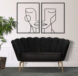 Modern Kanapé VIENNA PLUS fekete 136X76X78 cm Kanapé Mauro Ferretti