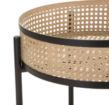 rattan hatású fém virágtartó állvány – 2 db, fekete vázzal