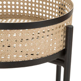 rattan hatású fém virágtartó állvány – 2 db, fekete vázzal