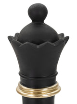 Modern Fekete-arany sakk királynő dekoráció Ø 9X25,5 cm Dekorációs figura Mauro Ferretti