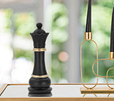 Modern Fekete-arany sakk királynő dekoráció Ø 9X25,5 cm Dekorációs figura Mauro Ferretti