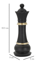 Modern Fekete-arany sakk királynő dekoráció Ø 9X25,5 cm Dekorációs figura Mauro Ferretti