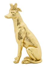 Arany kutya szobor koronával 20X12,5X33 cm Dekorációs figura Mauro Ferretti