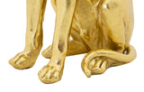 Arany kutya szobor koronával 20X12,5X33 cm Dekorációs figura Mauro Ferretti