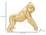 Arany gorilla szobor dekoráció 24,3X13,9X22,8 cm Dekorációs figura Mauro Ferretti