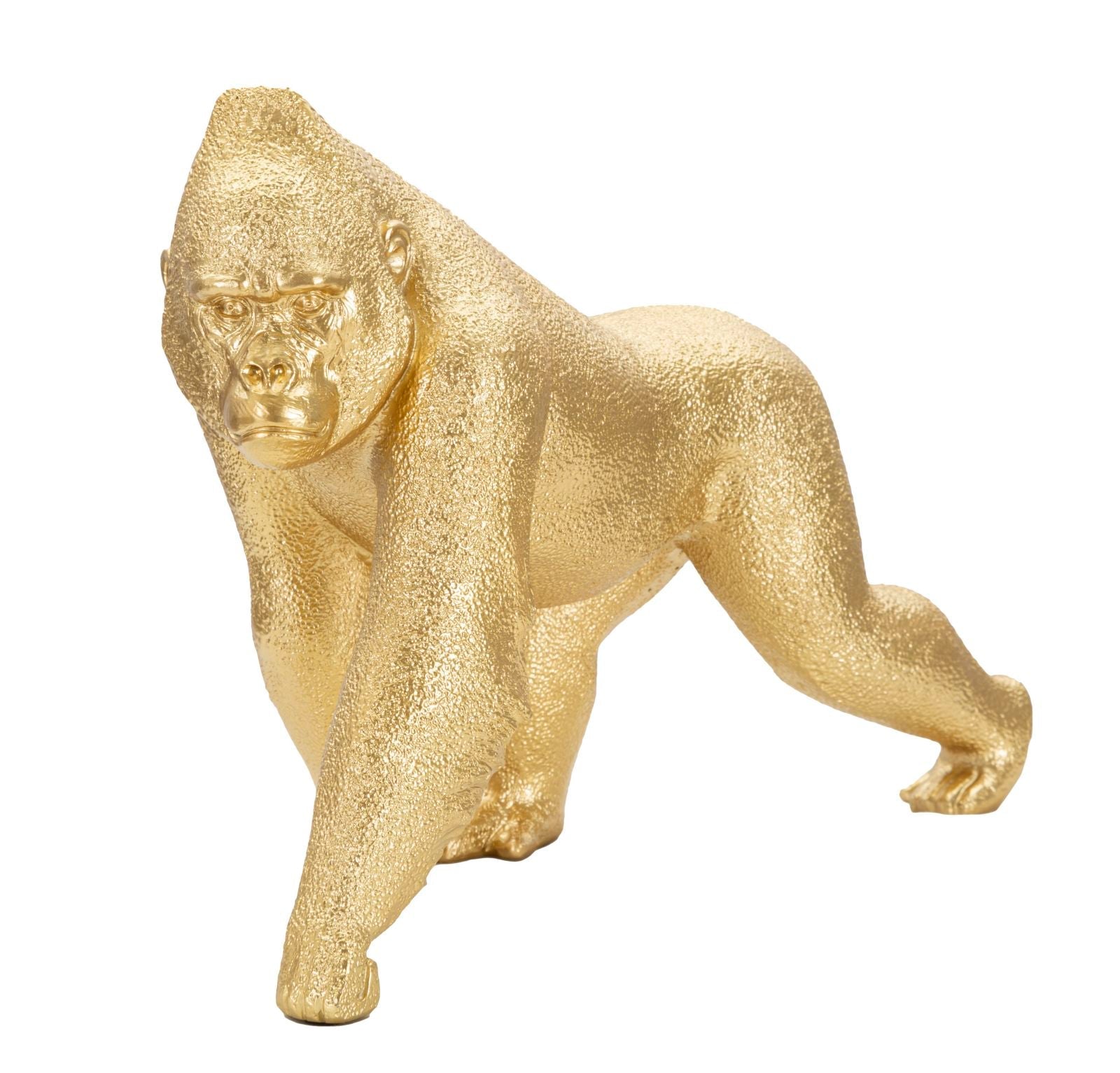 Arany gorilla szobor lépő pozícióban 29,7X11,5X21,8 modern dekoráció Dekorációs figura Mauro Ferretti