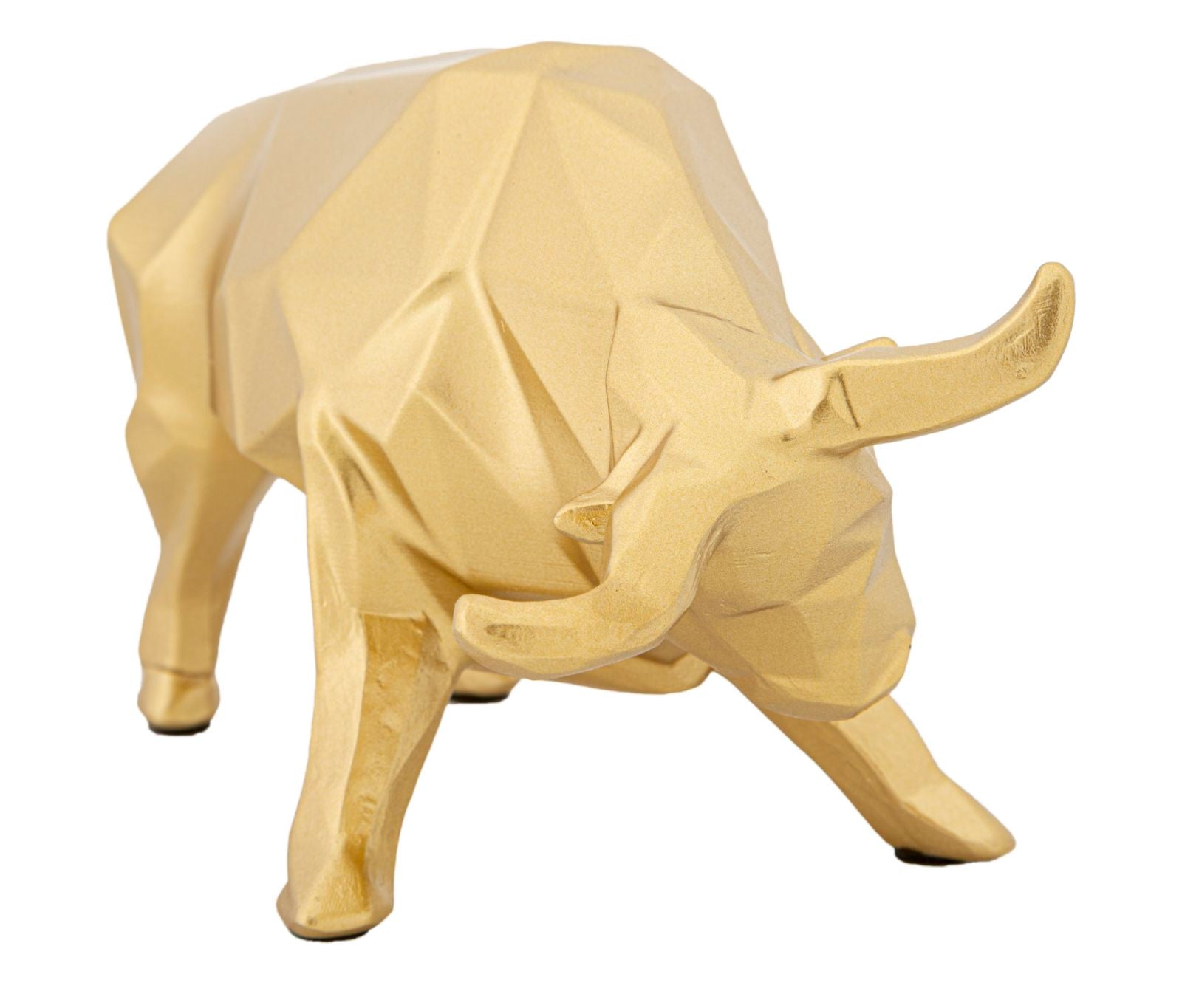 Arany geometrikus bika szobor 19,5X9,9X10,6 cm Dekorációs figura Mauro Ferretti