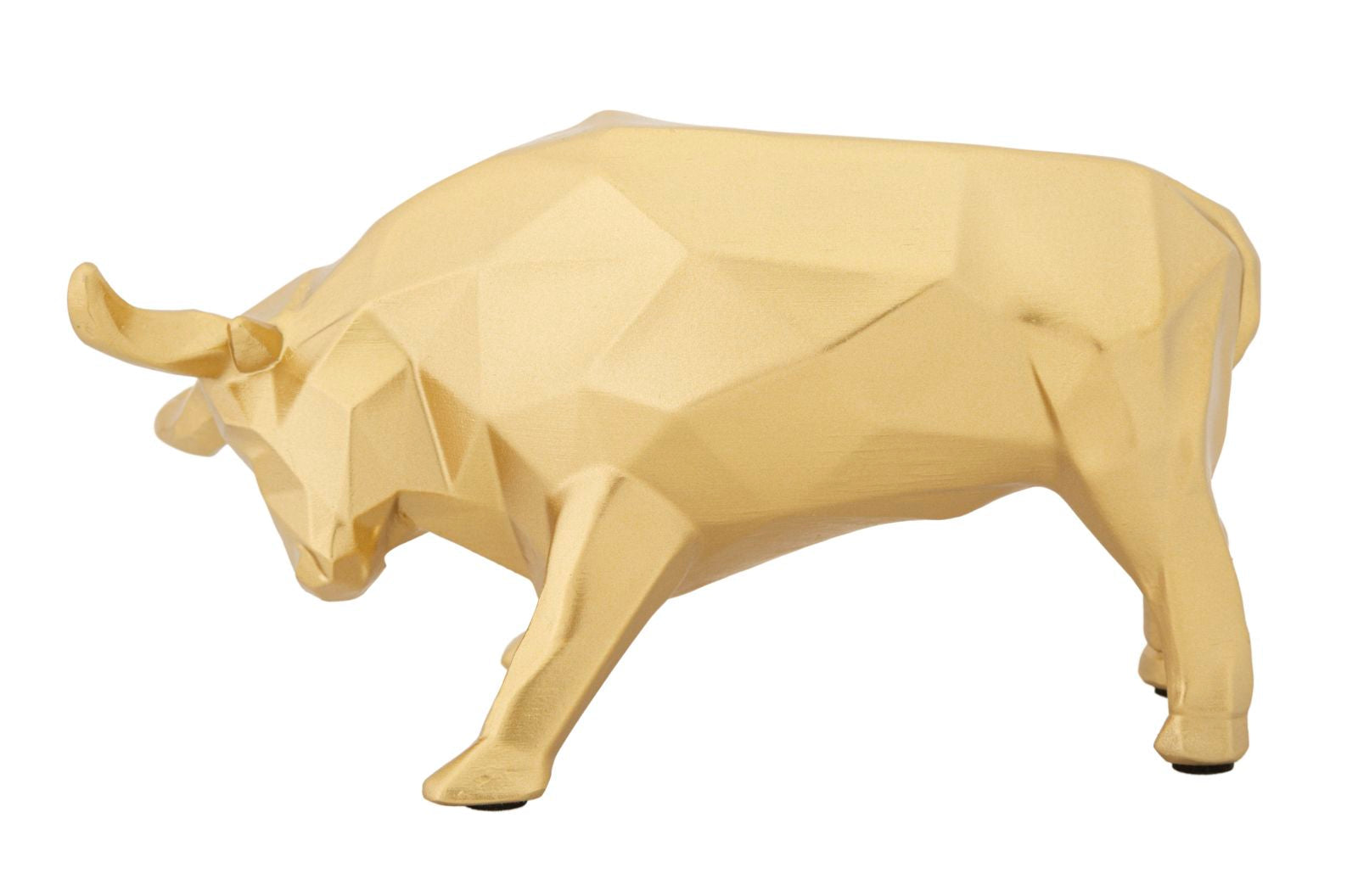 Arany geometrikus bika szobor 19,5X9,9X10,6 cm Dekorációs figura Mauro Ferretti
