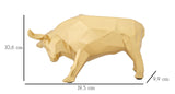 Arany geometrikus bika szobor 19,5X9,9X10,6 cm Dekorációs figura Mauro Ferretti