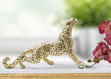 Arany gepárd szobor fekete foltokkal 33X7,7X19,5 cm Dekorációs figura Mauro Ferretti