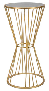 Modern arany színű lerakóasztal tükrös üveglappal Ø 40X80 cm Modern lerakóasztal Mauro Ferretti