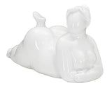Fehér fekvő női szobor modern stílusban 32X12,5X16 cm Dekorációs figura Mauro Ferretti