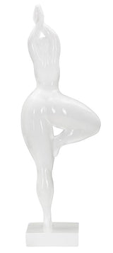 Fehér női szobor jóga pózban 16X9X45,8 cm Dekorációs figura Mauro Ferretti
