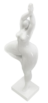 Fehér női szobor jóga pózban 16X9X45,8 cm Dekorációs figura Mauro Ferretti